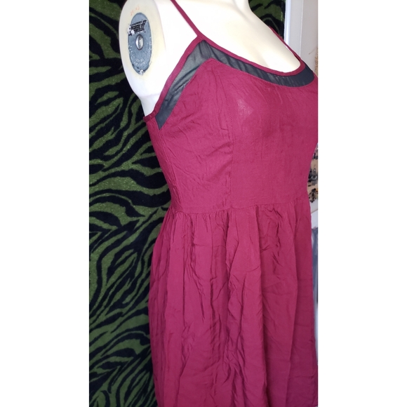 Forever 21 burgundy w/ black mesh dress - Picture 3 of 6